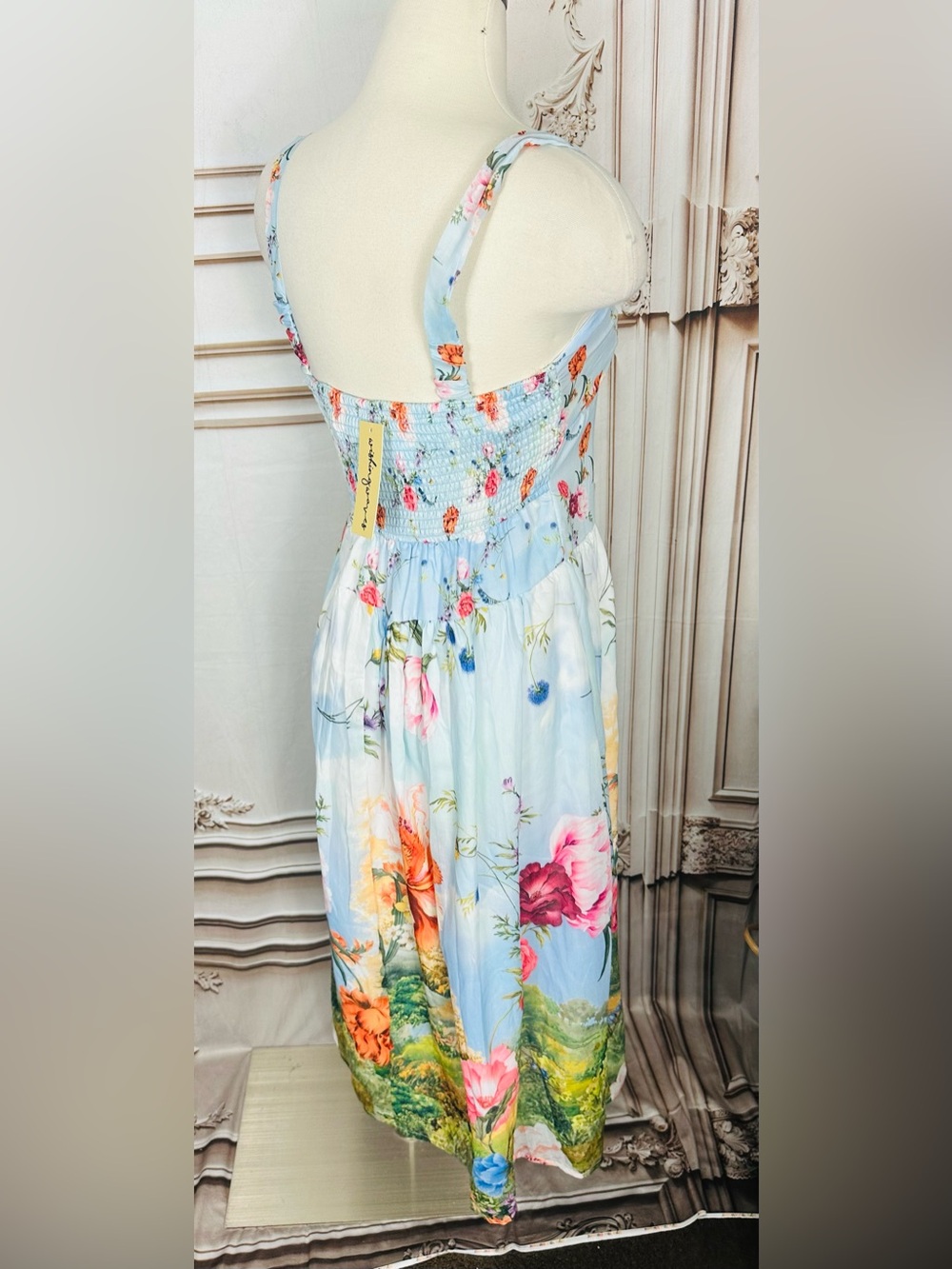 Billabong Pastel Blue Floral Sweetheart Maxi Dress - Picture 5 of 13
